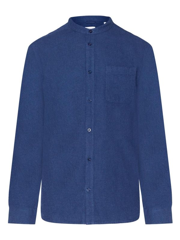 Regular Fit Melangé Flannel Stand Collar Shirt Mode – Bild 5