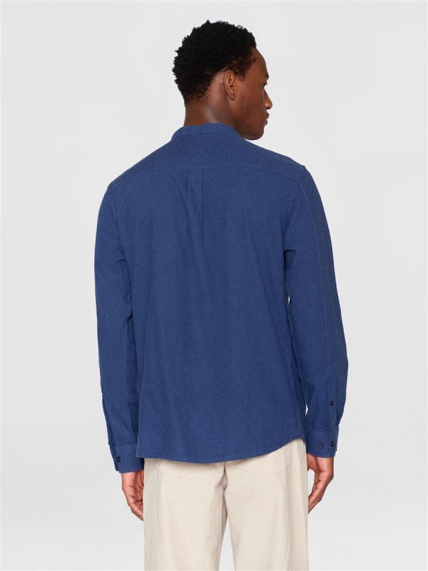 Regular Fit Melangé Flannel Stand Collar Shirt Mode – Bild 2